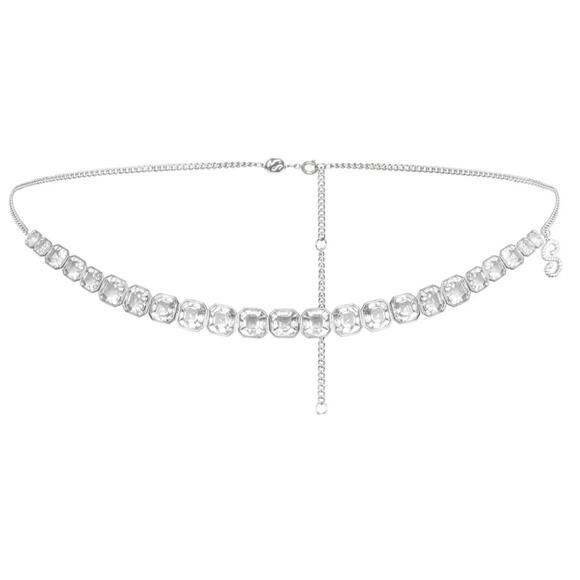 Swarovski x SKIMS belly chain, Imperial cut, White main image 3